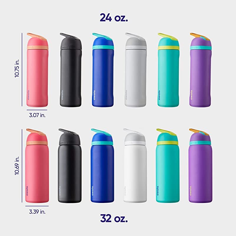 Available Sizes and Colors of Owala Kids’ Free Sip Stainless Steel Water Bottle