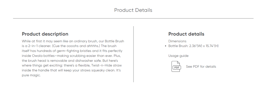 owala brush Product Description